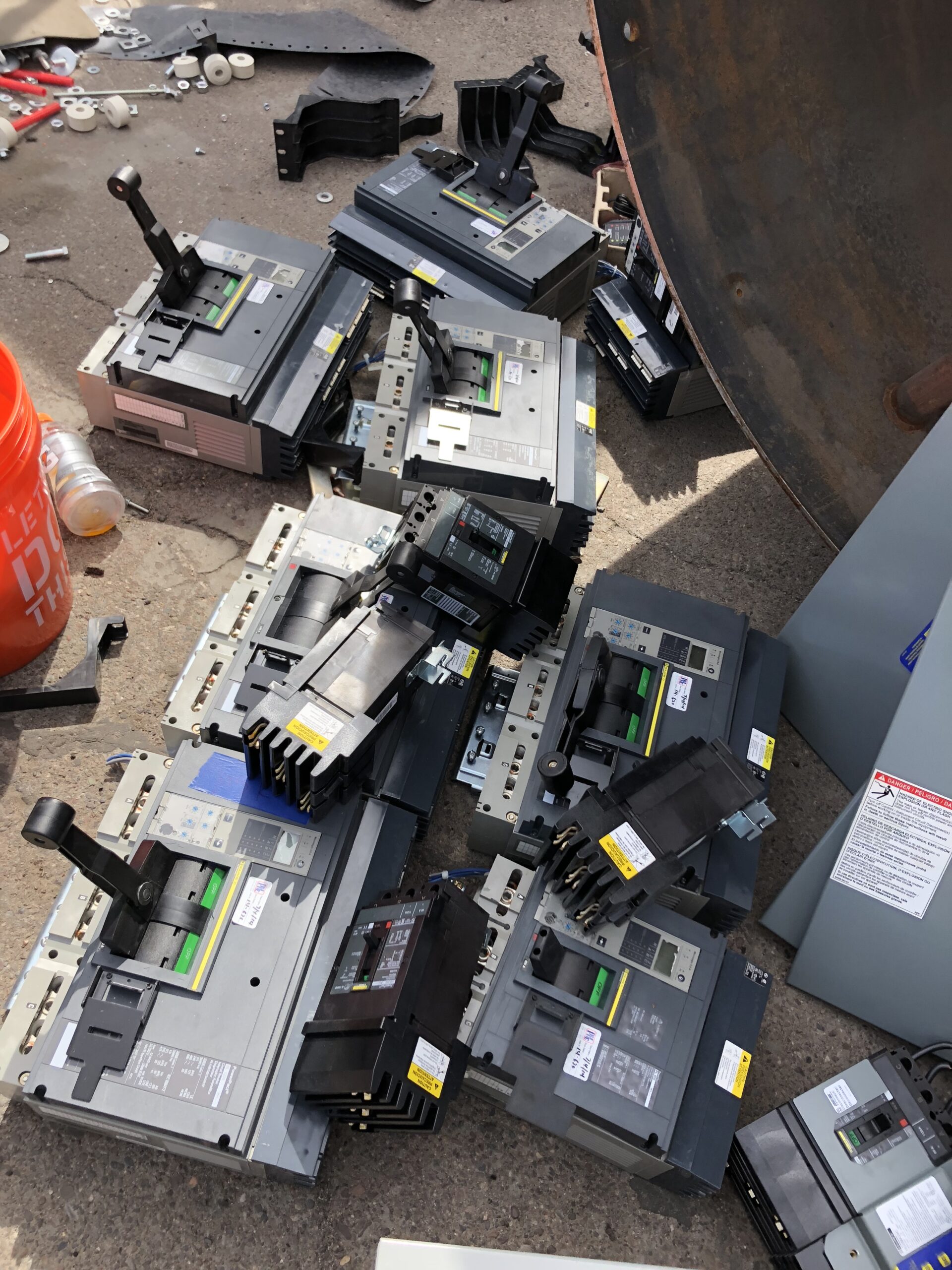 Used molded case circuit breakers we purchased from a contractor