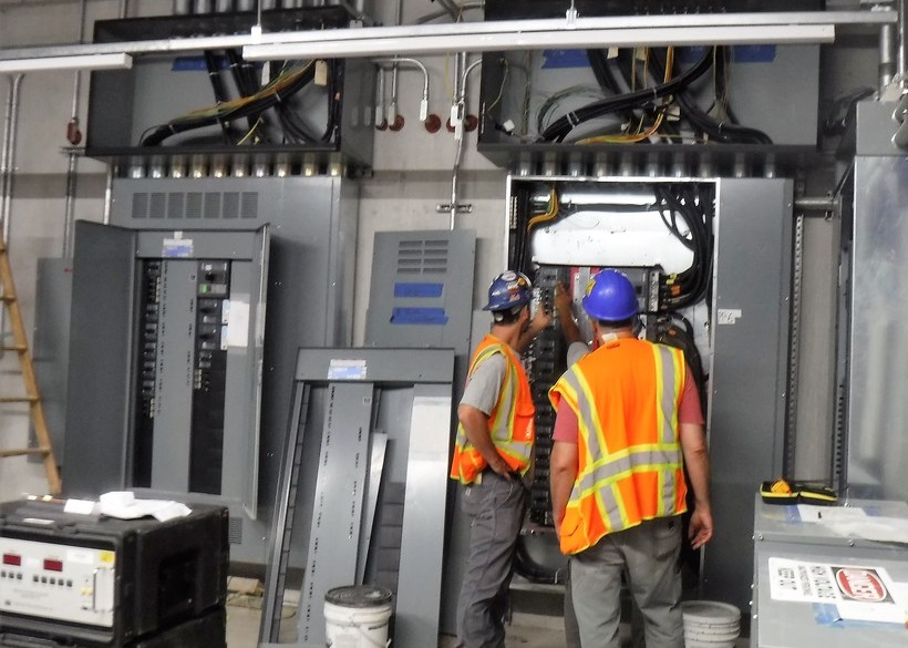 Our crew inspecting switchgear before removal