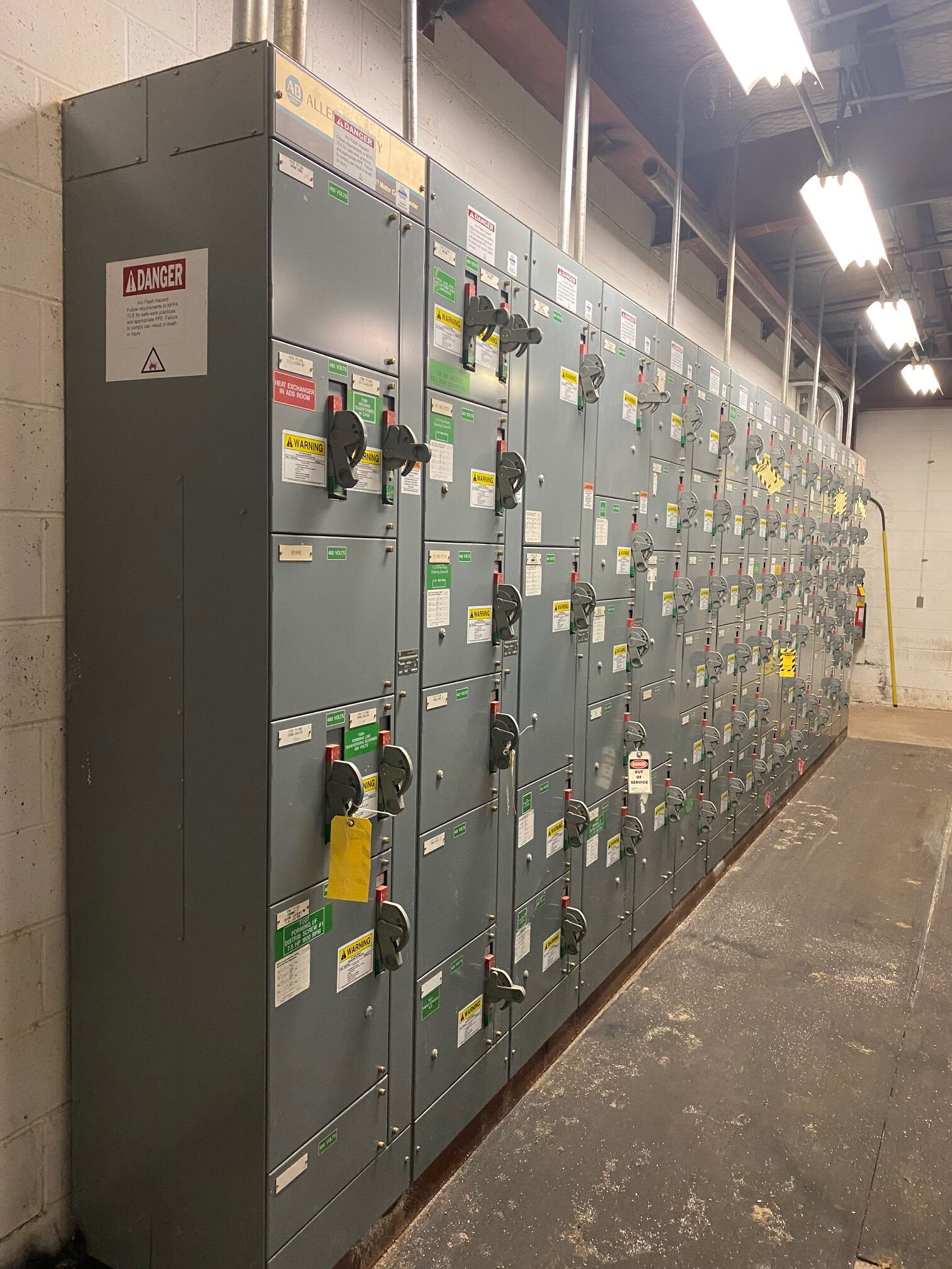 Motor control center lineup we bought and removed