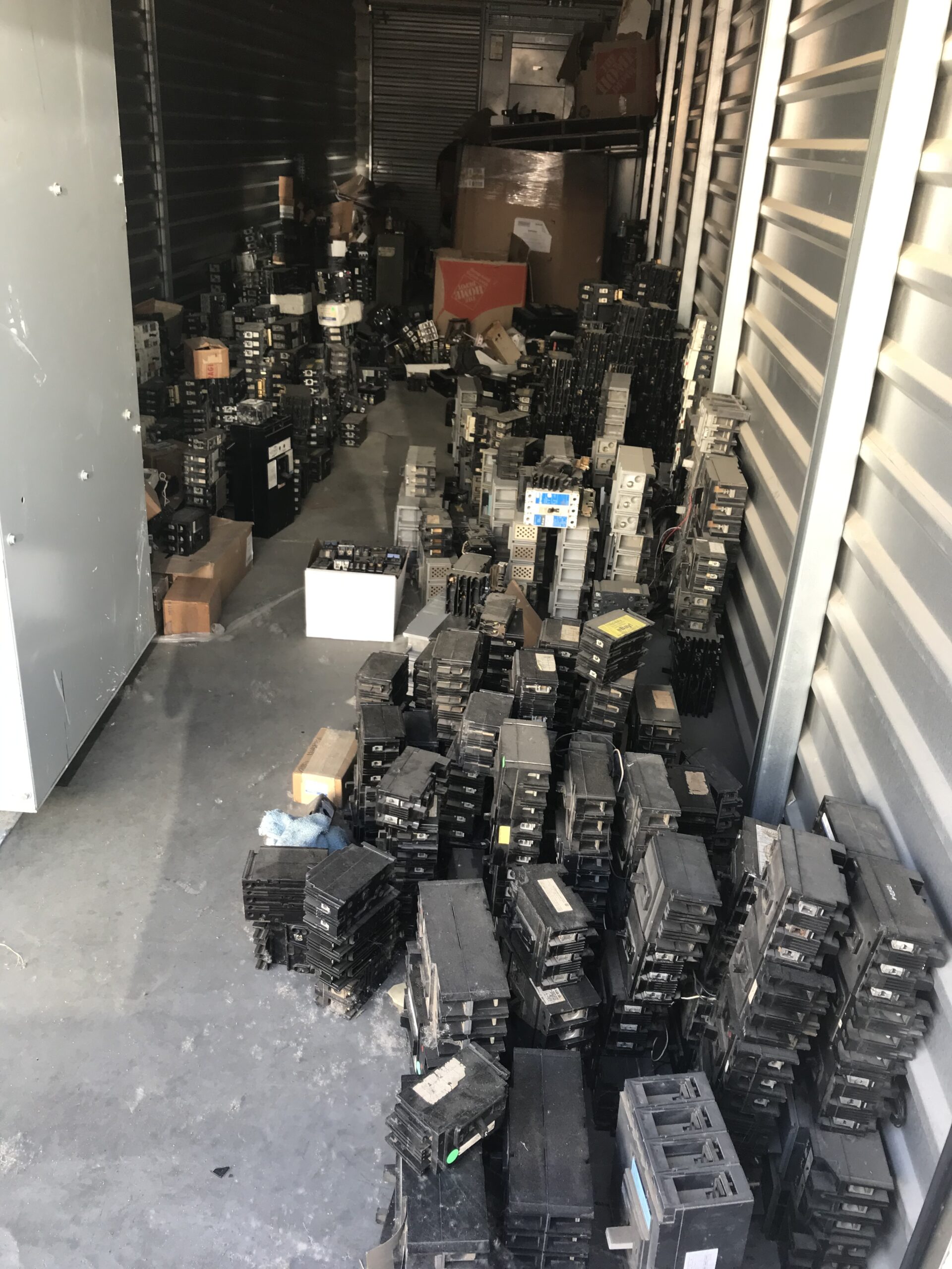 Removed switchgear sections stored at our Corona yard